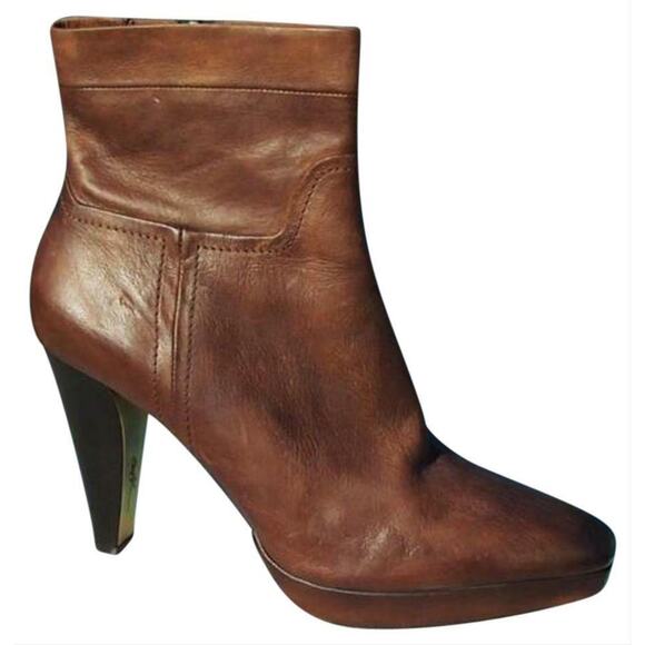 Donald Pliner Brown Vachetta Leather Boot Shoe 3/4